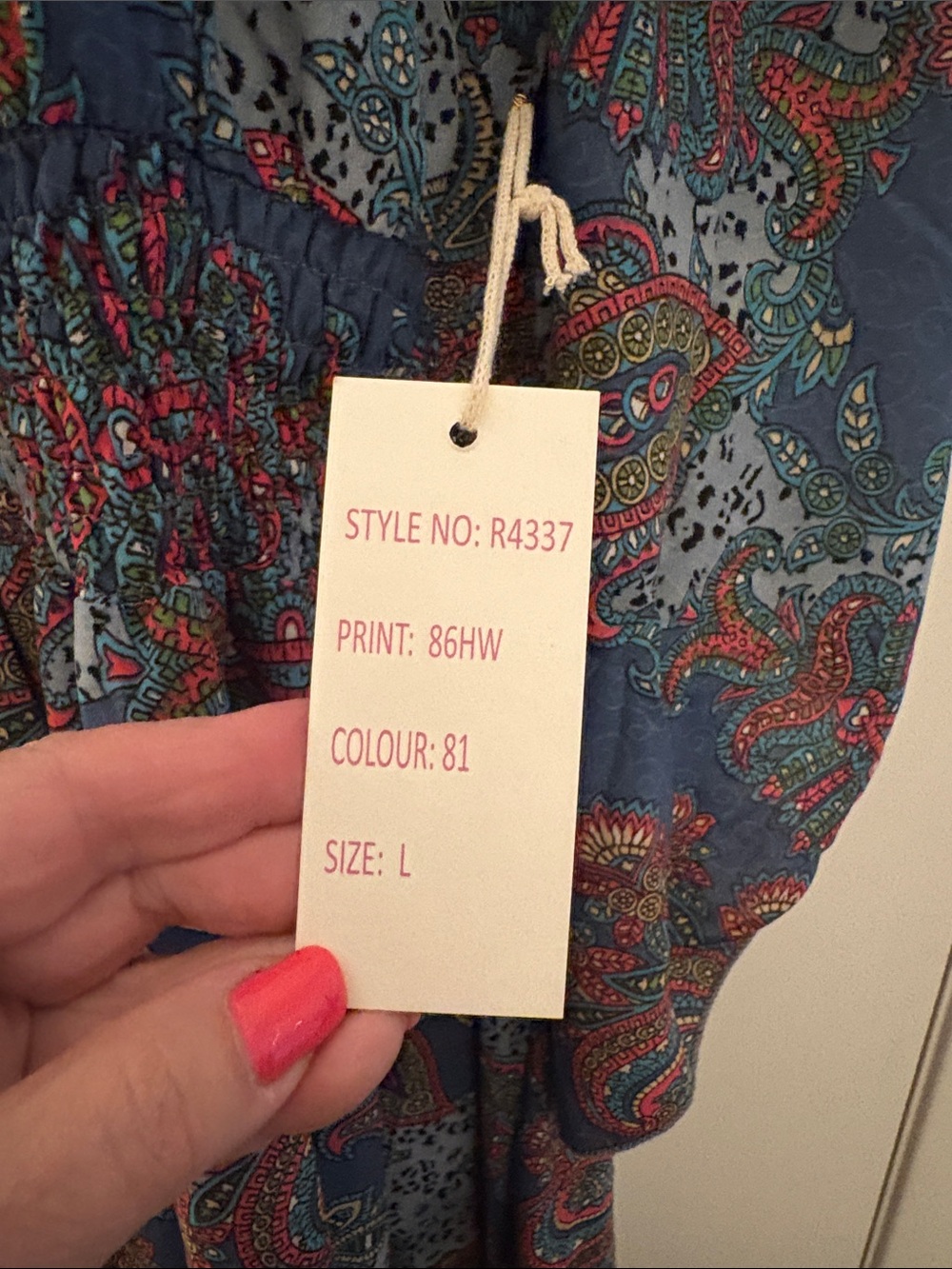 NWT BOEMO Anthropologie BOHO Muumuu Paisley Tiered Maxi Kimono Sleeve Dress SZ L - Picture 5 of 10